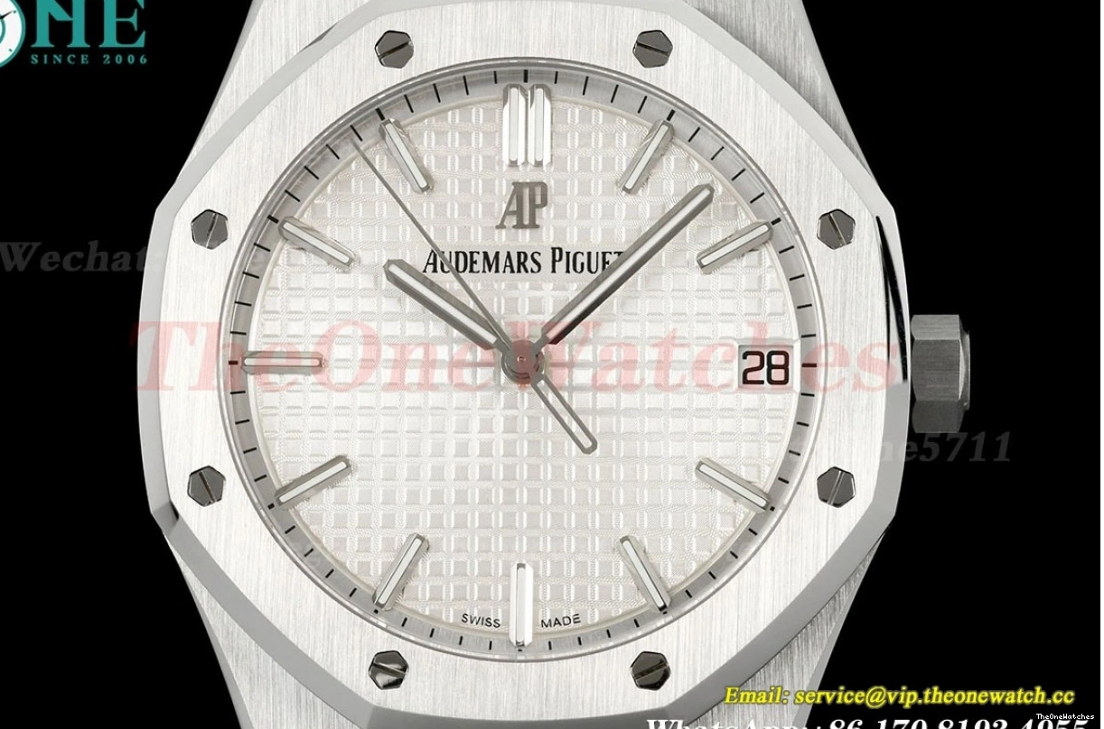 Clone TKF SS A4302 41mm White Dial Oak 15500 SS Royal Super 0227